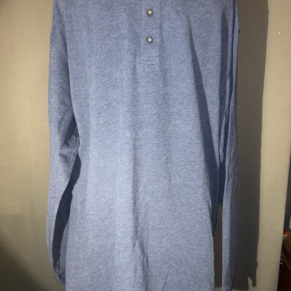 St John’s Bay Sueded Henley Shirt Mens XLT Tall Blue Cotton XL Tall
